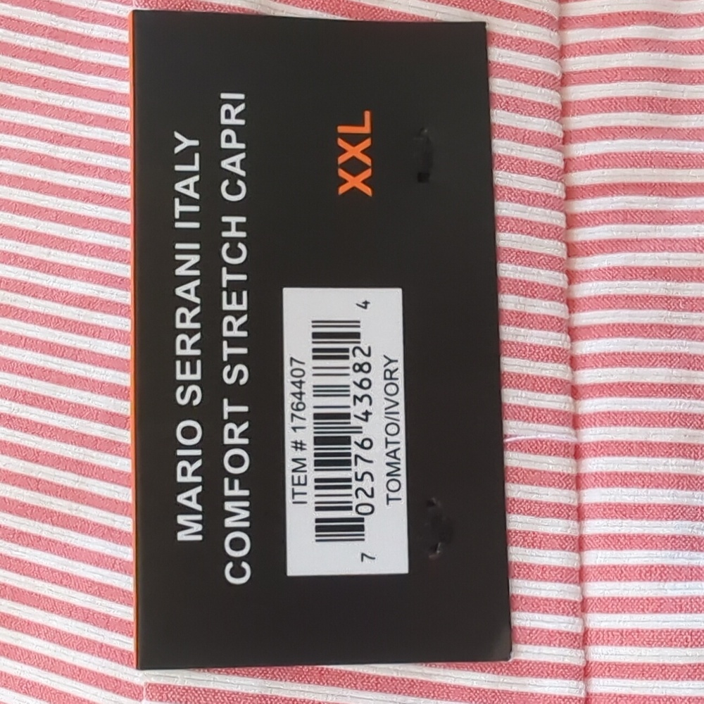 Mario Serrani, Orange And Ivory Pinstripe Ankle/Capri Pants. XXl - Picture 5 of 9